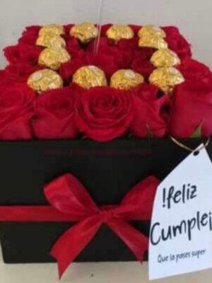 Caja MDF 22×22 Con Tapa Pintada en Negra DQE19