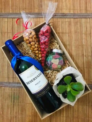 Caja o Charola de Vino con Agarradera y Tapa Lisa DQE31